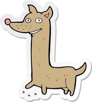 sticker of a funny cartoon dog vector