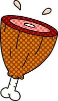 cartoon doodle of a joint of ham vector