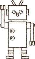 dibujo al carboncillo de un robot vector