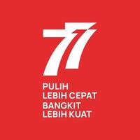 Anniversary Logo of Republic of Indonesia Independence. 77 Years of Independence of Republic of Indonesia. vector