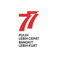 Anniversary Logo of Republic of Indonesia Independence. 77 Years of Independence of Republic of Indonesia. vector