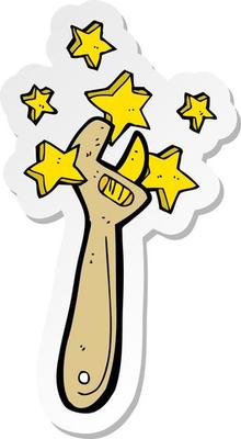 sticker of a cartoon adjustable spanner