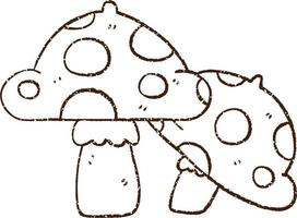 Toadstools Charcoal Drawing vector