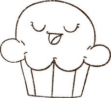 Muffin Charcoal Drawing vector