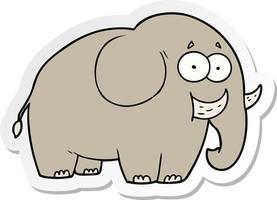 pegatina de un elefante de dibujos animados vector