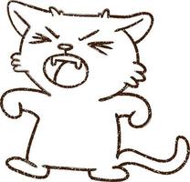 Singing Cat Charcoal Drawing vector