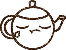 Crying Teapot Charcoal Drawing vector