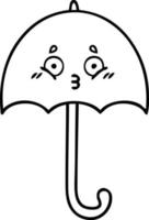 line drawing cartoon umbrella vector
