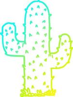 cold gradient line drawing cartoon cactus vector