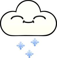 nube de nieve de dibujos animados sombreado degradado vector