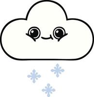 linda nube de nieve de dibujos animados vector