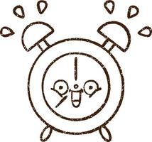 Alarm Clock Charcoal Drawing vector