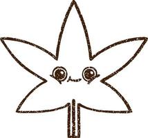 Leaf Charcoal Drawing vector