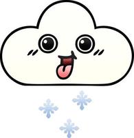 nube de nieve de dibujos animados sombreado degradado vector