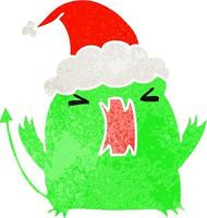 dibujos animados retro de navidad del diablo kawaii vector