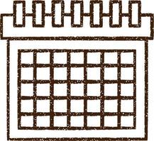 calendario marcado dibujo al carboncillo vector