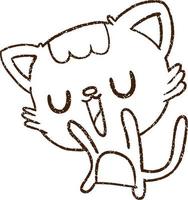 Cute Cat Charcoal Drawing vector