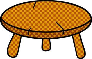 cartoon doodle of a wooden stool vector