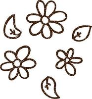 Flowers Charcoal Drawing vector