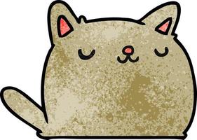 textured cartoon of cute kawaii cat vector