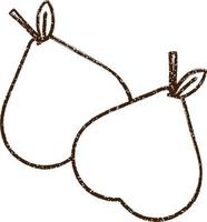 Pear Charcoal Drawing vector