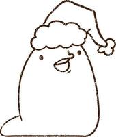 Christmas Slug Charcoal Drawing vector