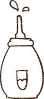 dibujo al carbón de una botella de mostaza vector