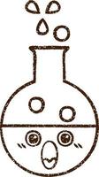 dibujo al carbón de reacción química vector