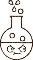 dibujo al carbón de reacción química vector