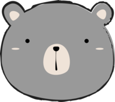 Cute Bear Head Element png