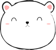 Cute Happy Bear Head Element png