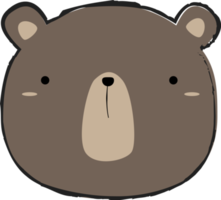 Élément de tête d'ours mignon png