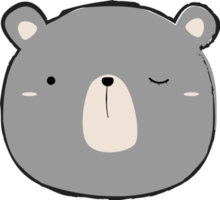 Cute Bear Head Element png