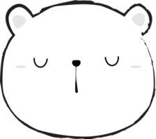 Cute Sleeping Bear Head Element png