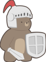 elemento guerreiro urso fofo png