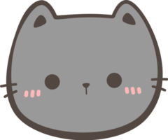 Cute Cat Head Element png