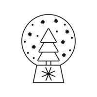 Christmas glass snow globe icon vector