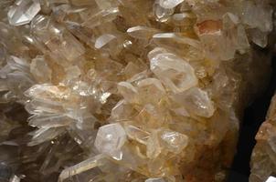 Geometrical Clear Quartz Crystals Gemstones Uncut in a Cluster photo
