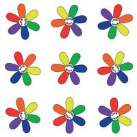 Pride concept, pattern of flowers with colors of the lgtb flag vector