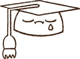 Graduation Cap Charcoal Drawing vector