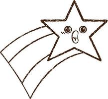 dibujo al carboncillo de una estrella fugaz vector
