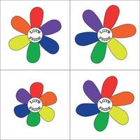 Pride concept, set flowers with gay pride colors vector