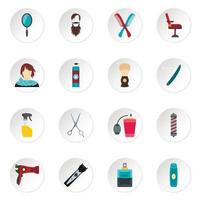 Hairdressing set flat icons vector