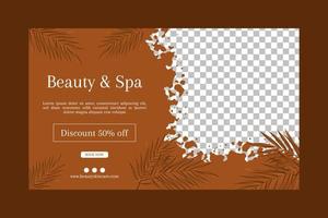 Beauty and spa banner social media post template vector