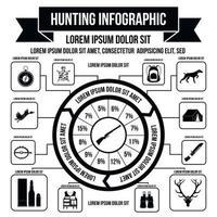 Hunting infographic elements, simple style vector