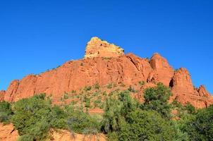 Red Rock Butte with Stunning Red Rock Shining On It photo