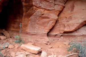 Inside a Red Rock Cavern with Textured Rock photo