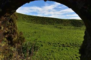View Under a Concrete Aqueduct Archway in the Azores photo