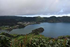 Looking Down at the Lakes of Sete Cidades on Sao Miguel photo