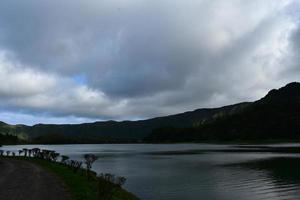 Storm Clouds Hovering Over the Blue Lake of Sete Cidades photo